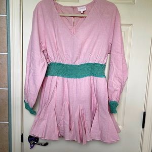 Adorable pink and green romper